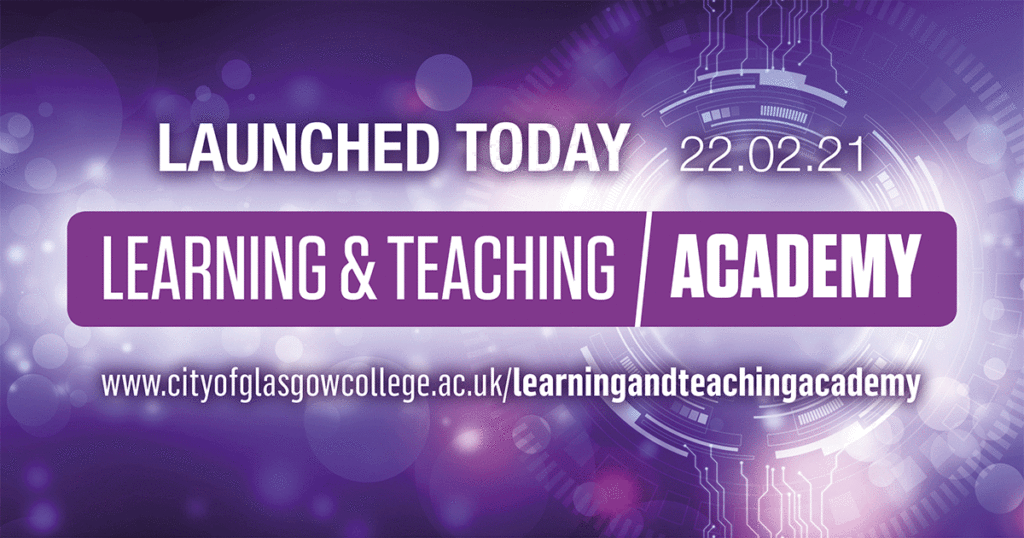 A Gif Image with an embedded link to take you too new learning and teaching academy website 