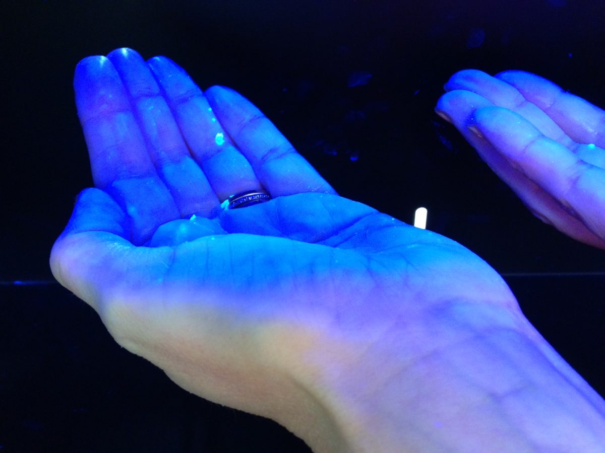Hands in UV light